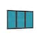 Ghent 3 Door Enclosed Fabric Bulletin Board, Walnut Wood Frame, 4'H x 8'W, Teal PN34896F-97 - alternate 1