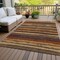 Homeroots 10' X 14' Chocolate Beige And Copper Striped Washable Indoor Outdoor Area Rug 598883 - alternate 8