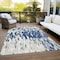 Homeroots 5' X 8' Navy Blue And Ivory Abstract Washable Indoor Outdoor Area Rug 612684 - alternate 8