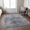 Homeroots 10' X 14' Blue And Gray Floral Washable Indoor Outdoor Area Rug 605078 - alternate 6
