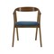 Armen Living Santana Wood Dining Chair in Walnut Finish with Blue Fabric - Set of 2 LCSACHWABLU - alternate 8