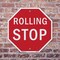 Signmission Rolling Stop, 10 inch X 10 inch, Aluminum Metal Signs, 2PK OC-A-2PACK-10-64 - alternate 6