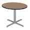Regency Round Cain Medium X-Base Breakroom Table, 42 in W, 42 in L, Noble Oak TB42RNDNOGY - alternate 1