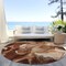 Homeroots 8' Orange Copper And Ivory Round Abstract Washable Indoor Outdoor Area Rug 587484 - alternate 4