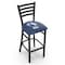 Holland Bar Stool Co 30" Blk Wrinkle Eastern Illinois Stationary Bar Stool, Ladder Back L00430EastIL - alternate 1