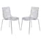 Leisuremod Astor Water Ripple Design Dining Chair, Clear, 2PK AC20CL2 - alternate 1