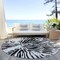 Homeroots 8' Ivory Black And Gray Round Abstract Washable Indoor Outdoor Area Rug 588012 - alternate 5