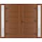 Vdomdoors Front Exterior Prehung Metal-Plastic Double Doors / MANUX 8111 Walnut / 2 Sidelites Exterior WindoW MANUX8111DEXD-WLN-LH-W12+72+12xH80 - alternate 1