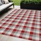 Homeroots 5' X 8' Red Gray And Beige Plaid Washable Indoor Outdoor Area Rug 601429 - alternate 1