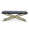 Homeroots 47in Gray And Gold Upholstered Velvet Dining bench 473172 - alternate 5