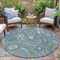 Homeroots 8' Sky Blue And Gray Round Geometric Washable Indoor Outdoor Area Rug 631403 - alternate 9