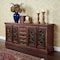 Homeroots 84in Brown Gray and Green Solid Wood Five Drawer Buffet Table with Four Doors 488607 - alternate 4