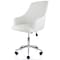 Elama Adjustable Faux Leather Rolling Office Chair in White with Chrome Finish ELM-2613-WHT - alternate 9