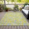 Homeroots 8' X 10' Yellow Denim Blue And Beige Abstract Washable Indoor Outdoor Area Rug 602608 - alternate 6
