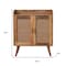 Homeroots 35in Brown Distressed Solid Wood Inlaid Rattan Accent Cabinet With Two Doors 654286 - alternate 7