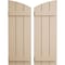 Ekena Millwork Rough Cedar 3 Board Joined Board-n-Batten w/Elliptical Top Faux Wood Shutters, 16 1/2W x 88H, PR SHUBJL16X88RCPR - alternate 1