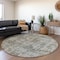 Homeroots 8' Pewter And Ivory Round Abstract Washable Indoor Outdoor Area Rug 615448 - alternate 7