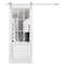 Sartodoors Sturdy Barn Door, Felicia 3599 White Silk with Clear Glass, 6.6FT Rail Hangers Heavy Hardware Set FELICIA3599BD-S-WS-42 - alternate 1