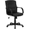 Flash Furniture Metal Contemporary Chair, 17" to 20-1/2", Fixed Arms, Black GO-228S-BK-LEA-GG - alternate 1