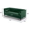 Homeroots Green Velvet Upholstered Sofa with Bolster Pillows 473451 - alternate 3
