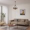 Vidalite Savannah 3-Light Rustic Farmhouse Style Chandelier, Natural Brown & Black Pendant Chandelier Light CE1013044 - alternate 7