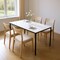 Homeroots 63" White and Black Sintered Stone and Steel Dining Table 535203 - alternate 3