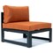 Leisuremod Chelsea 4-Piece Middle Patio Chairs Black Aluminum With Orange Cushions CSBL-4OR - alternate 4