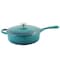 Crock-Pot Crock Pot Artisan 3.5 Quart Enameled Cast Iron Deep Saute Pan With Self Basting Lid in Teal Ombre 112013.02 - alternate 3