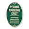 Signmission Permit Parking Only Unauthorized Vehicles Wil, 12 In X 18 In Architectural, Heavy Gauge Aluminum A-OV-G-1218-9937 - alternate 1