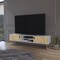 Homeroots 71" White And Beige Enclosed And Open Storage TV Stand 546400 - alternate 8