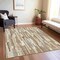 Homeroots 10' X 14' Ivory And Beige Striped Washable Indoor Outdoor Area Rug 609041 - alternate 9