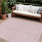 Homeroots 10' X 14' Pink And Ivory Geometric Washable Indoor Outdoor Area Rug 595588 - alternate 1