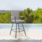 Homeroots 48" Dark Gray Metal Swivel Outdoor Bar Height chair with Footrest 571178 - alternate 8