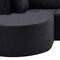 Homeroots 105" Black Corduroy Modular Sofa Chaise With Toss Pillows 723851 - alternate 6