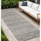 Homeroots 8' Gray And Beige Abstract Indoor Outdoor Runner Rug 545515 - alternate 1