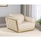 Homeroots 47" Beige and Gold Italian Leather Club Chair 551604 - alternate 1