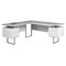 Homeroots 71" Gray and Silver L Shape Computer Desk With Three Drawers 333472 - alternate 4
