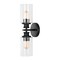 Jonathan Y Jules Edison 16.5" Cylinder 2-Light Iron/Seeded Glass Farmhouse Contemporary LED Wall Sconce, Black JYL7577A - alternate 10