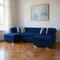 Homeroots Blue Velvet U Shaped Three Piece Sofa and Chaise Sectional With Toss Pillows 643891 - alternate 1
