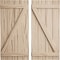 Ekena Millwork Rustic Four Board Joined Board-n-Batten Riverwood Faux Wood Shutters w/Z-Board, 22W x 60H, PR SHUBJZ22X60RWPR - alternate 1