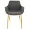Leisuremod Markley Modern Leather Dining Arm Chair with Gold Metal Legs, Charcoal Black, 2PK ECG26BL2 - alternate 9