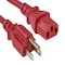 Sanoxy 10ft 18 AWG Universal Power Cord IEC320 C13 to NEMA 5-15P, Red SNX-CBL-LDR-PW130-7210 - alternate 1