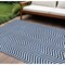 Homeroots 8' X 10' Blue And Ivory Chevron Washable Indoor Outdoor Area Rug 596258 - alternate 1