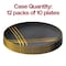 Smarty Had A Party 7.5" Black with Gold Brushstroke Round Disposable Plastic Appetizer/Salad Plates (120 Plates), 120PK 917BG-CASE - alternate 10