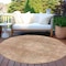 Homeroots 8' Rust And Beige Round Medallion Washable Indoor Outdoor Area Rug 616474 - alternate 7