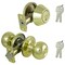 Prosource Deadbolt and Entry Lockset, Turnbutton Lock, Ball Design, Polished Brass, 3 Grade, Brass B9721BRA4F - alternate 1