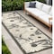 Homeroots 8' Beige And Gray Floral Indoor Outdoor Runner Rug 545006 - alternate 8