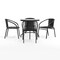 Flash Furniture Round Glass Table w/4 Blk Rattan Chrs, Rnd, 28", Aluminum, Glass, Metal, Plastic, Rattan, Clear TLH-087RD-037BK4-GG - alternate 10