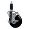 Service Caster 4'' SS Soft Rubber Swivel 1-1/8'' Expanding Stem Caster with Brake SCC-SSEX20S414-SRS-TLB-118 - alternate 1