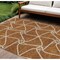 Homeroots 9' X 12' Orange And Ivory Geometric Washable Indoor Outdoor Area Rug 612897 - alternate 1